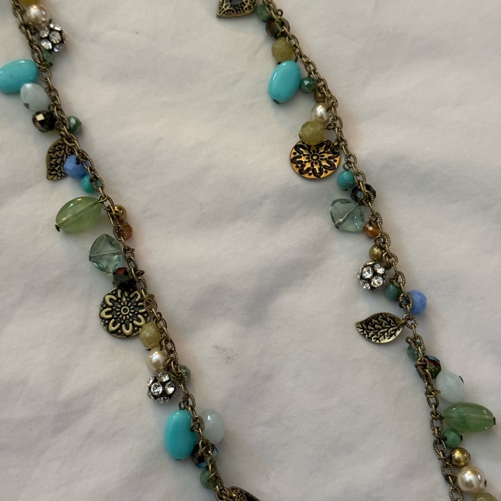Premier Designs “Treasure Trove” Turquoise and Gold Necklace - Picture 2 of 4